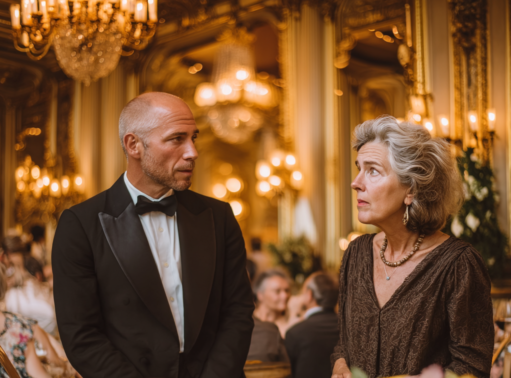 Un homme bouleversé qui parle à une femme | Source : Midjourney