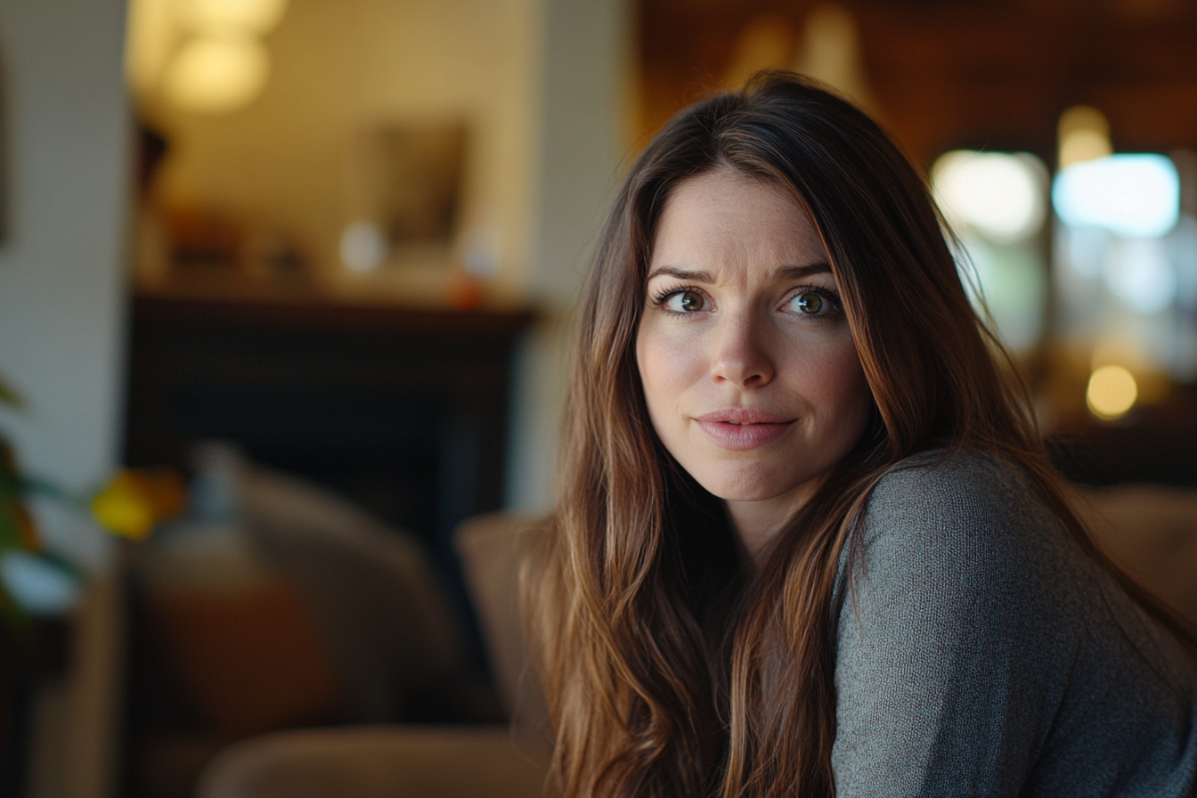 Une femme qui sourit faiblement | Source : Midjourney