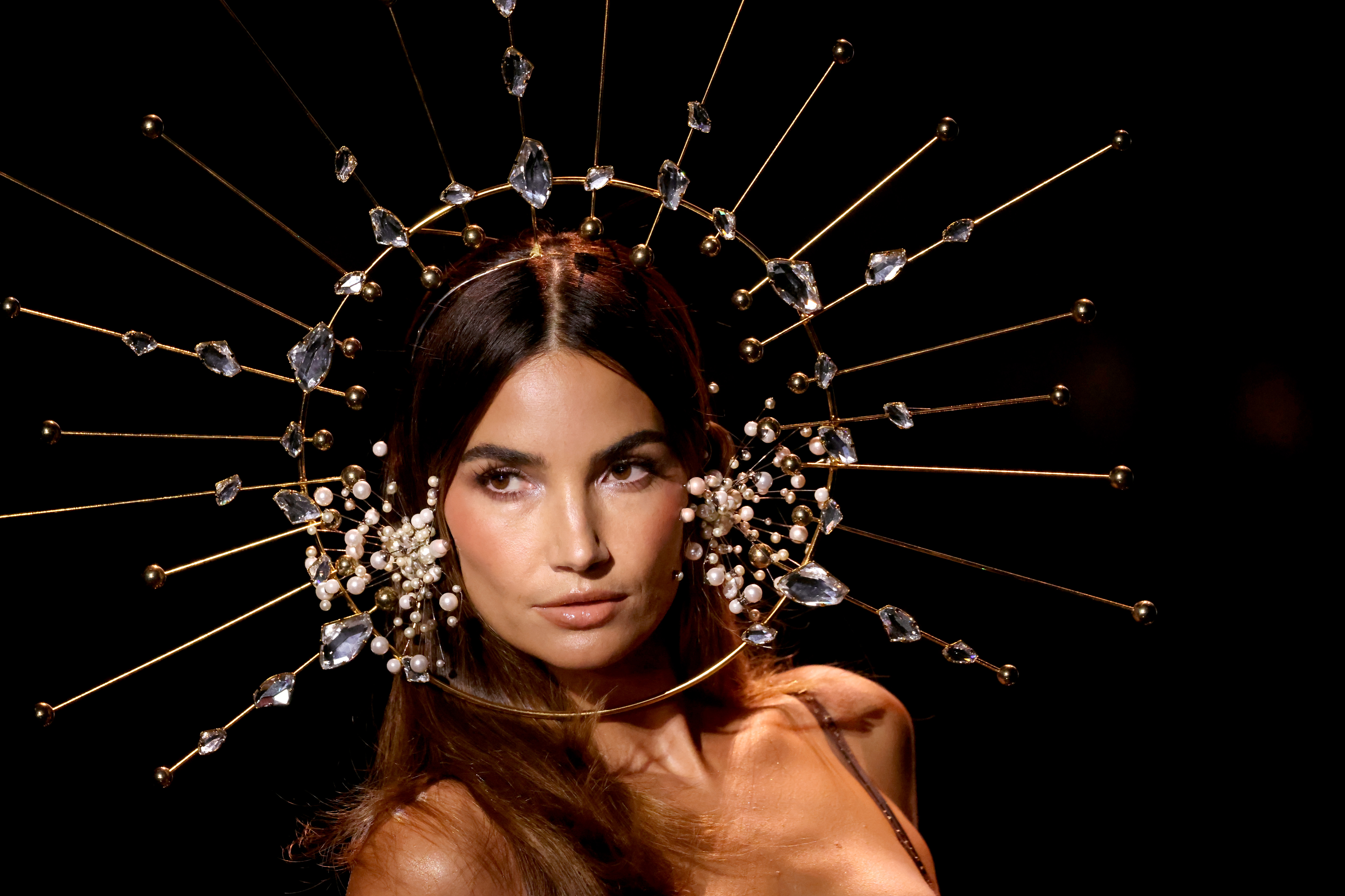 Lily Aldridge au défilé de mode Victoria's Secret qui s'est tenu aux Steiner Studios le 15 octobre 2025 à New York | Source : Getty Images