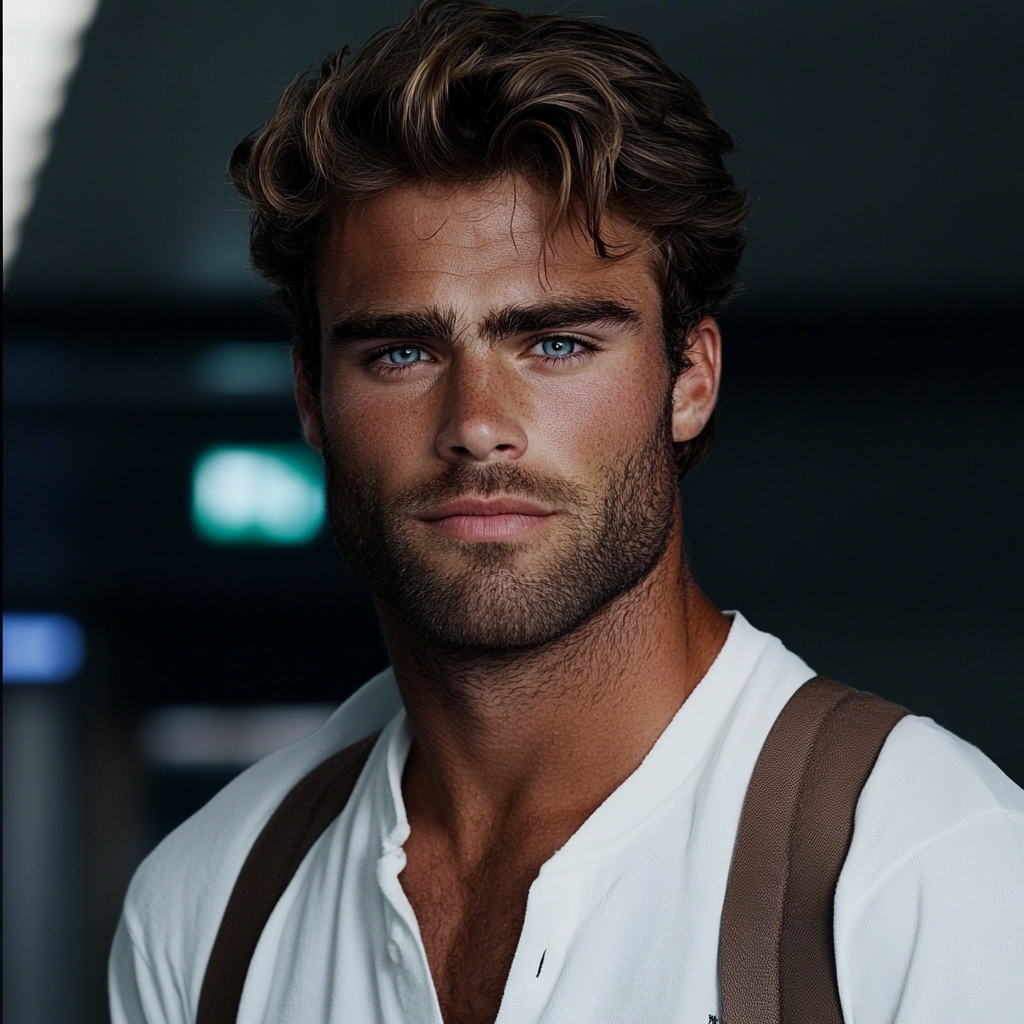 Un homme dans un aéroport | Source : Midjourney