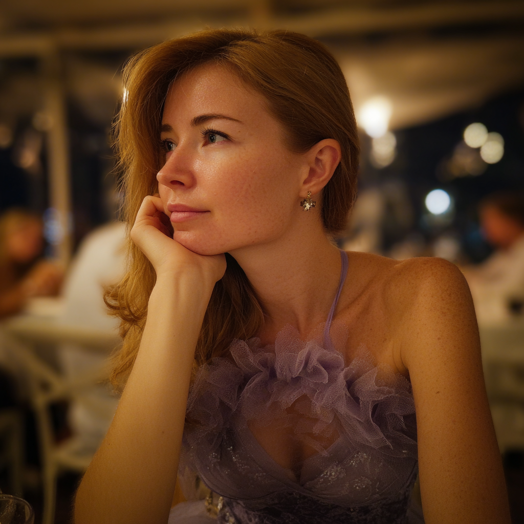 Une femme pensive lors d'une réception de mariage | Source : Midjourney