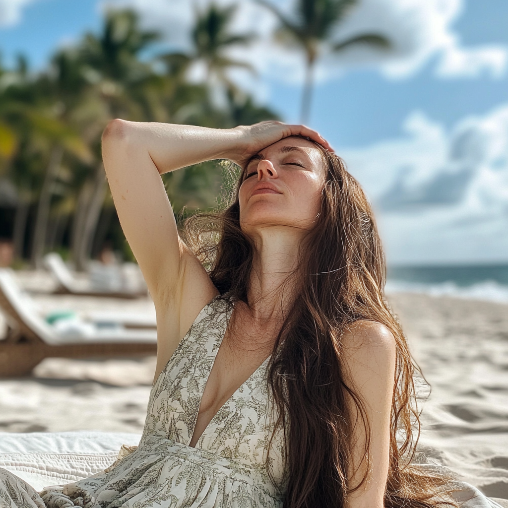 Une femme qui se tient la tête | Source : Midjourney