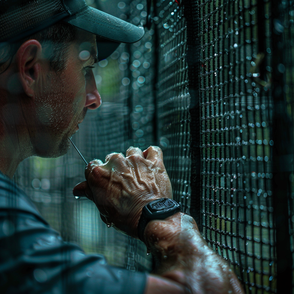 Un homme travaillant sur une maille | Source : Midjourney