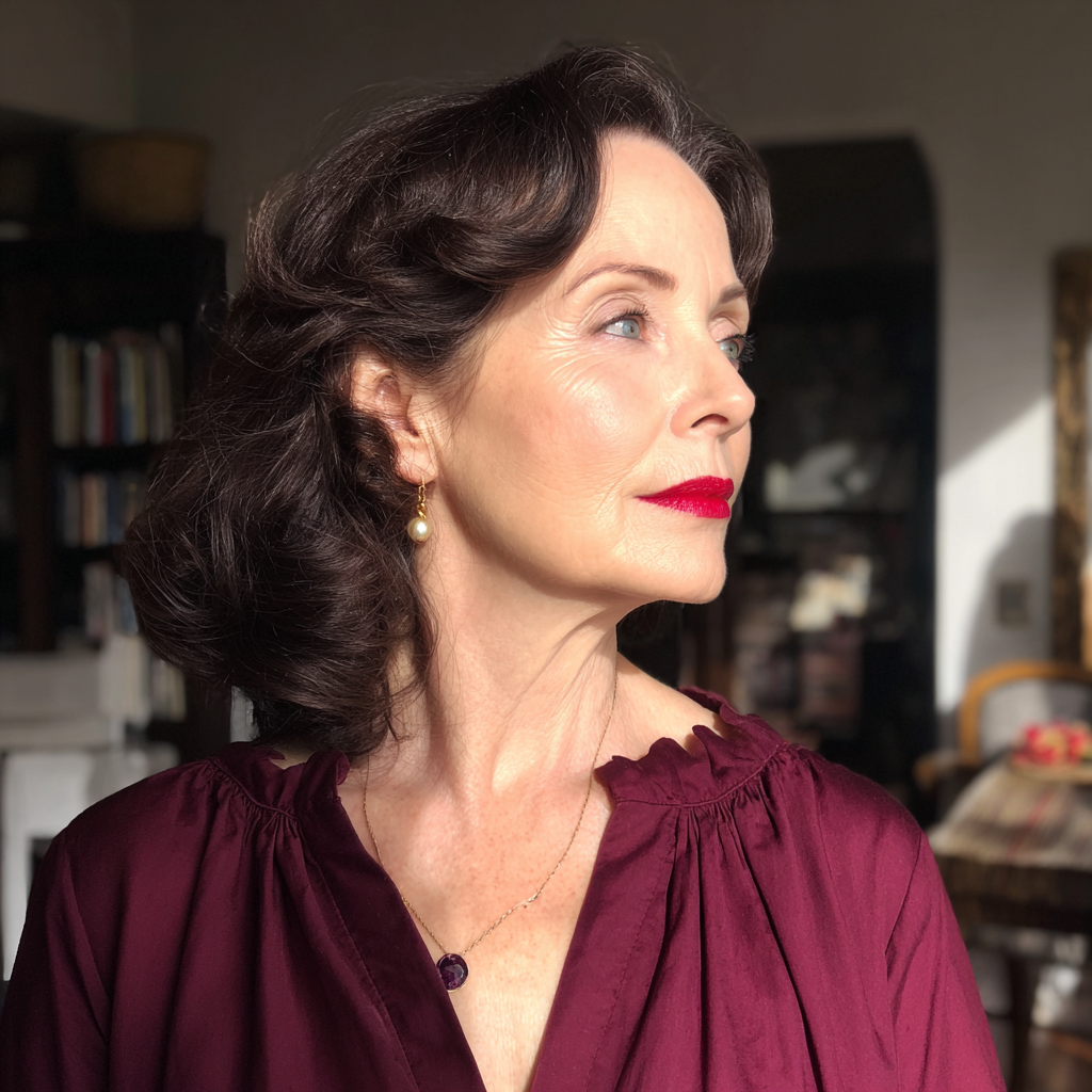 Une femme âgée debout dans un salon | Source : Midjourney