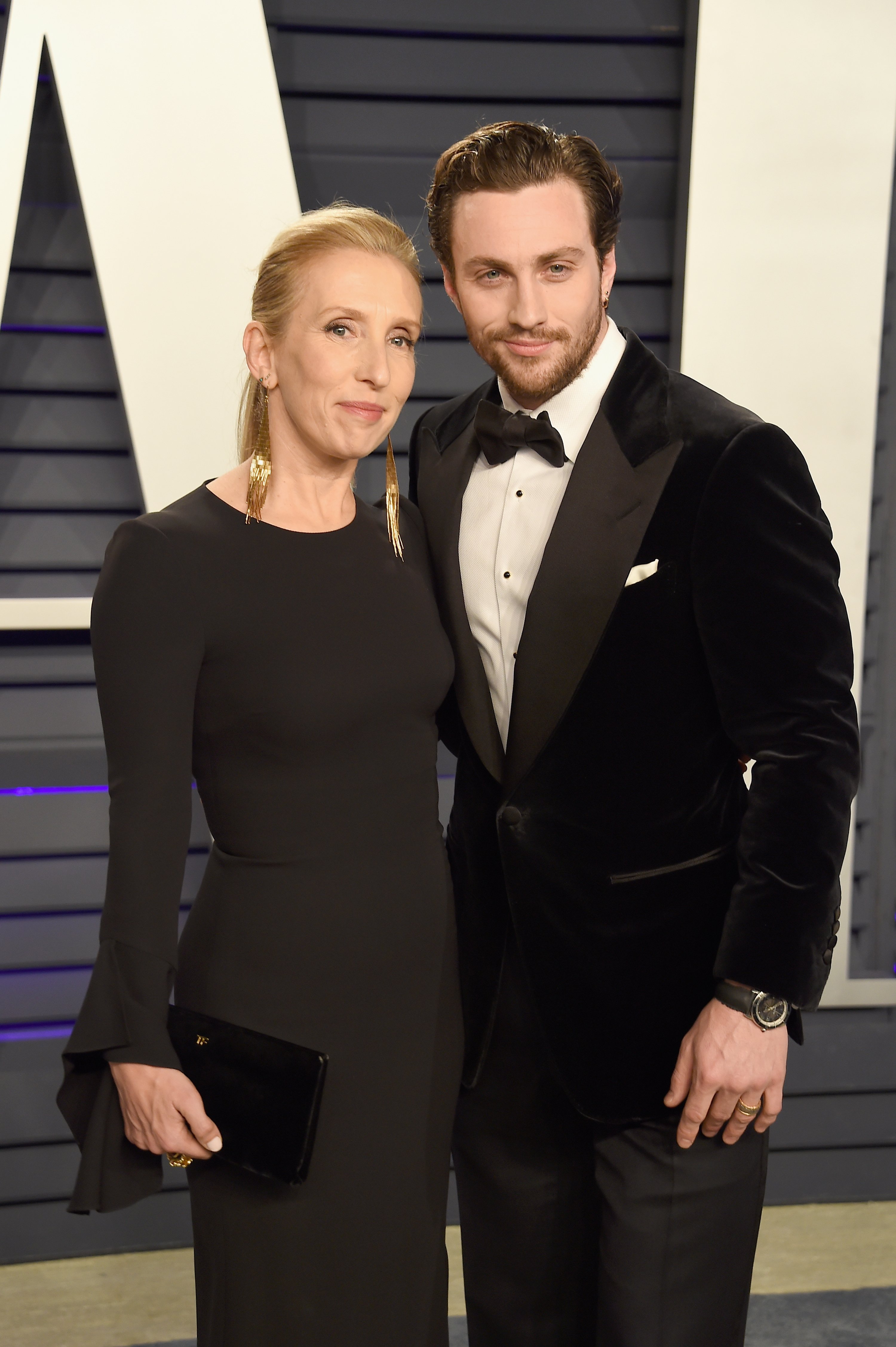 Sam et Aaron Taylor-Johnson lors de la soirée « Vanity Fair Oscar Party » 2019, le 24 février à Beverly Hills, en Californie. | Source : Getty Images