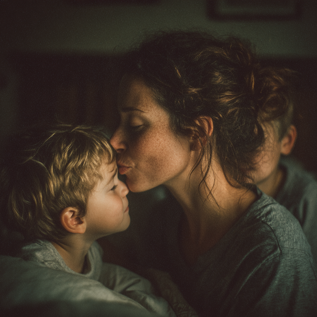 Une mère bordant ses enfants | Source : Midjourney
