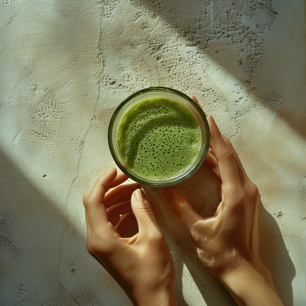 Une personne tenant un smoothie | Source : Midjourney