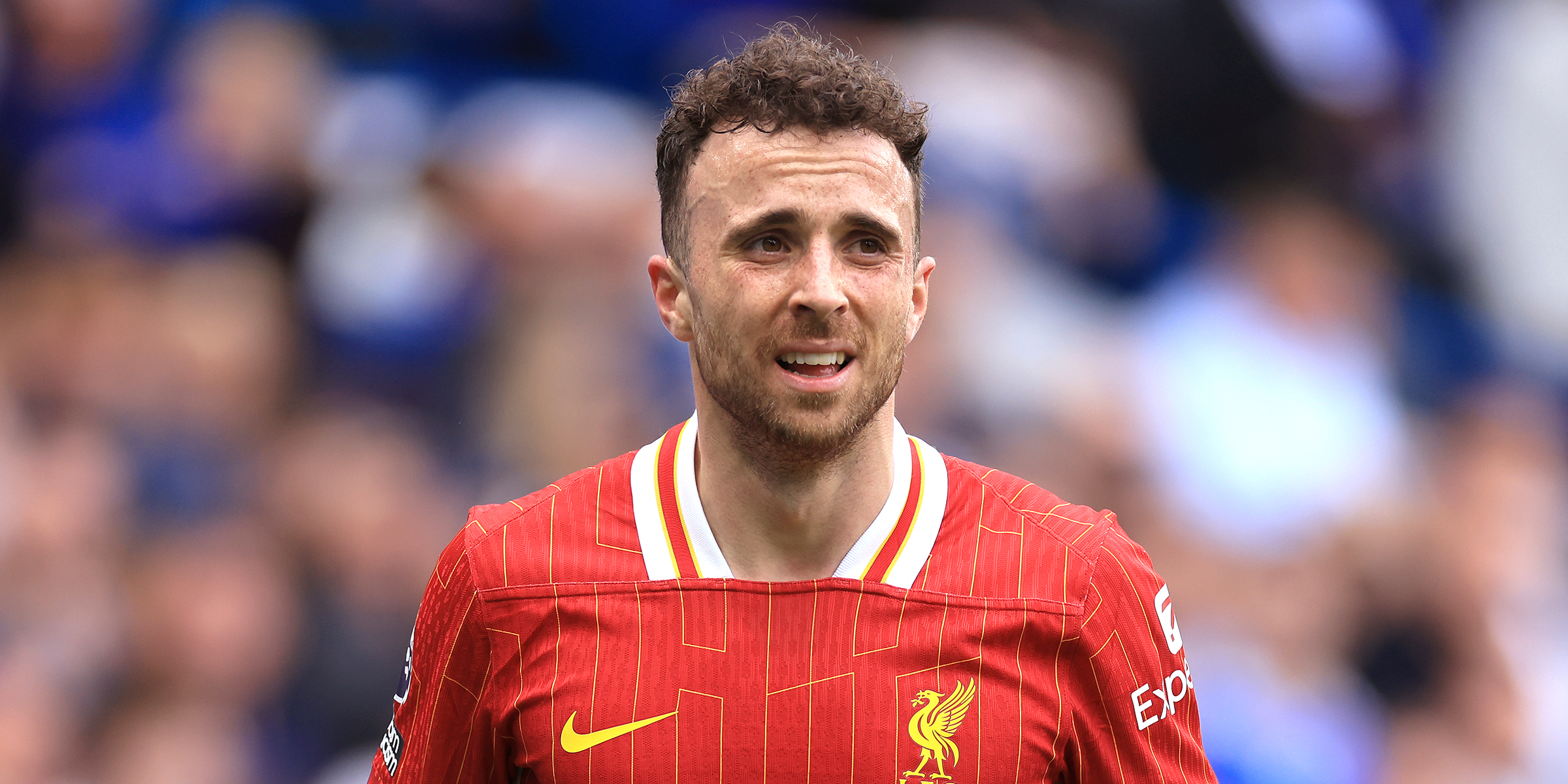 Diogo Jota, joueur de Liverpool, lors du match de Premier League entre Chelsea FC et Liverpool FC à Stamford Bridge, le 4 mai 2025 à Londres, en Angleterre I Source : Getty Images