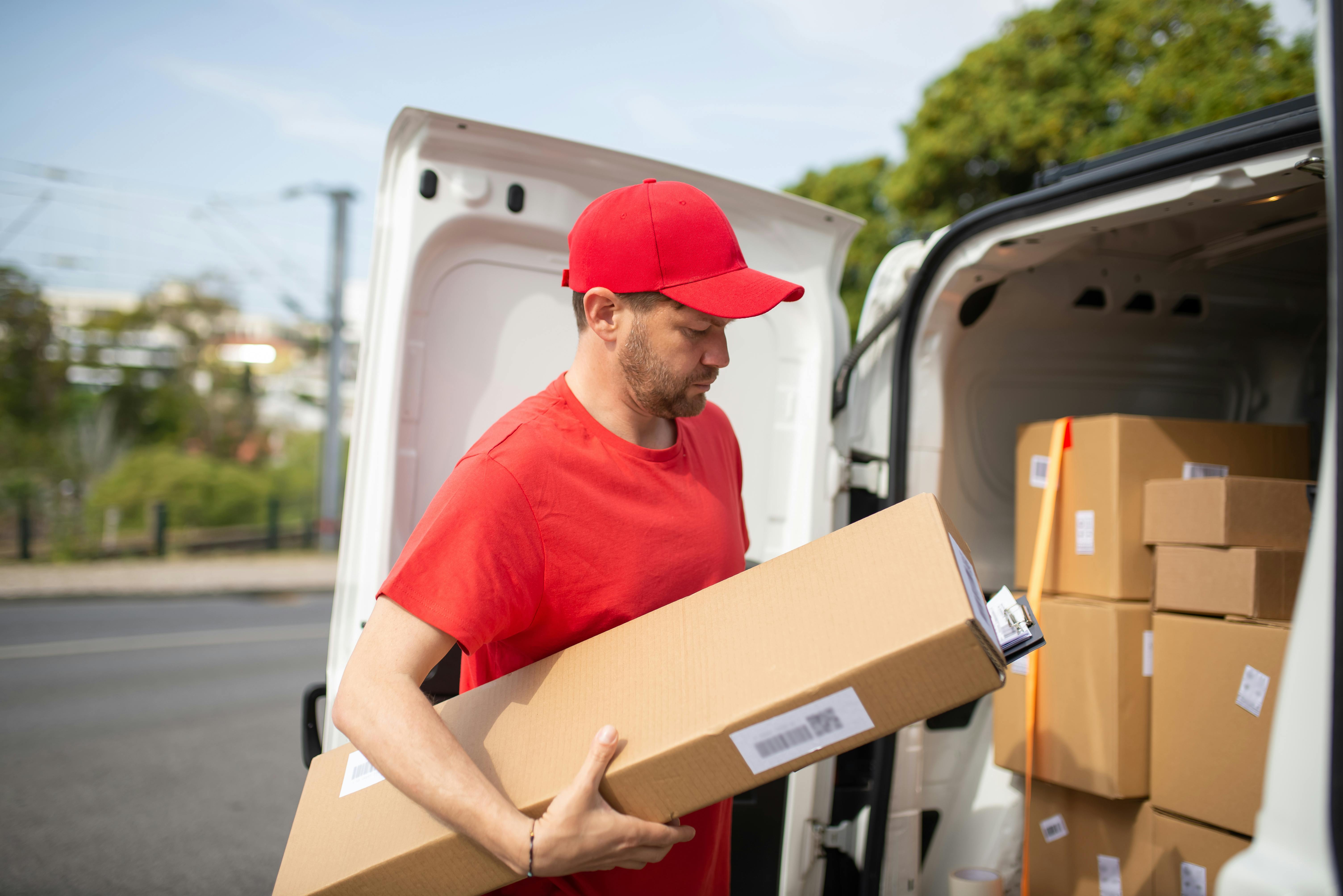 Un homme debout à côté d'une camionnette de livraison | Source : Pexels