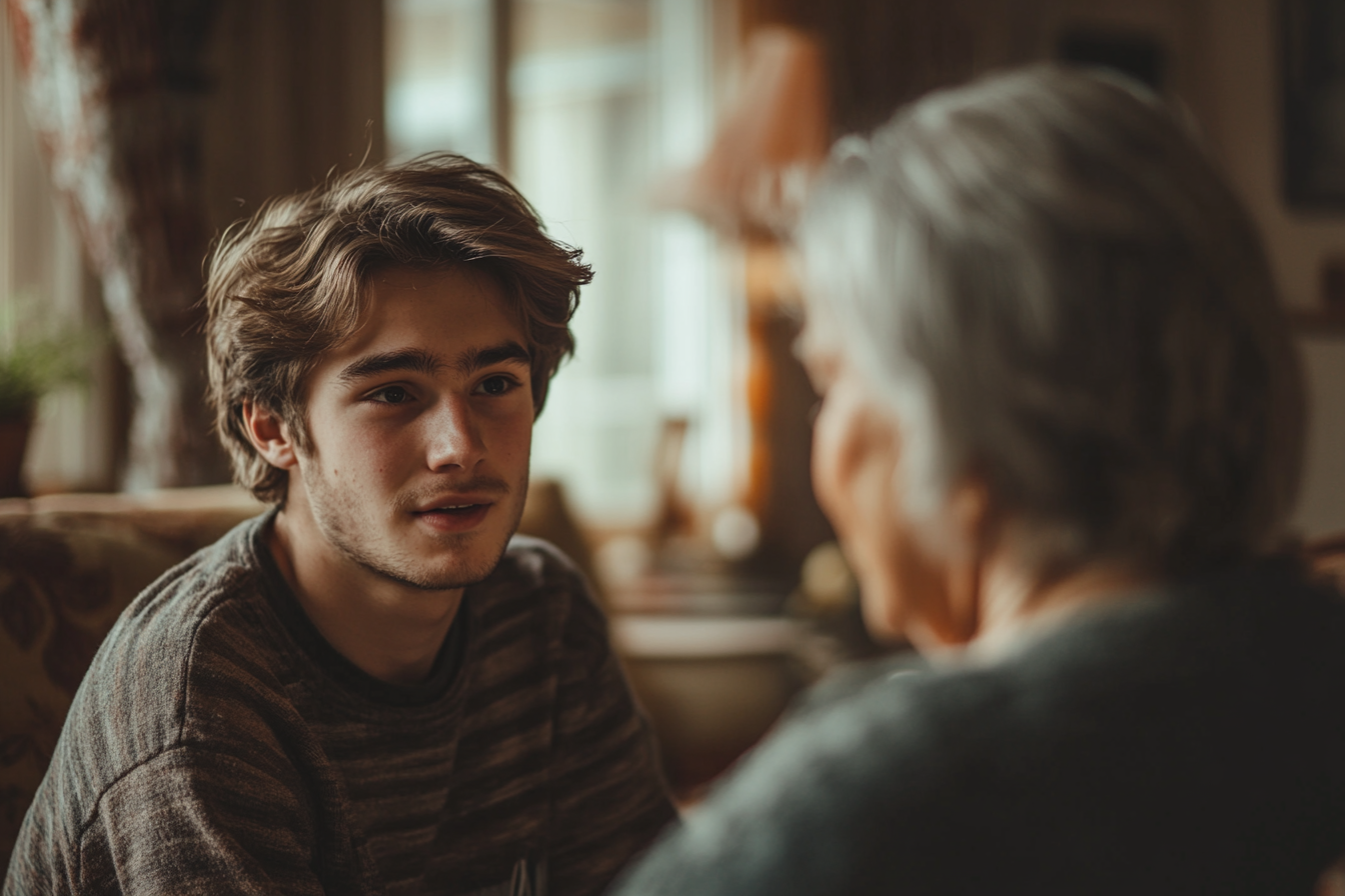 Homme parlant à sa mère | Source : Midjourney