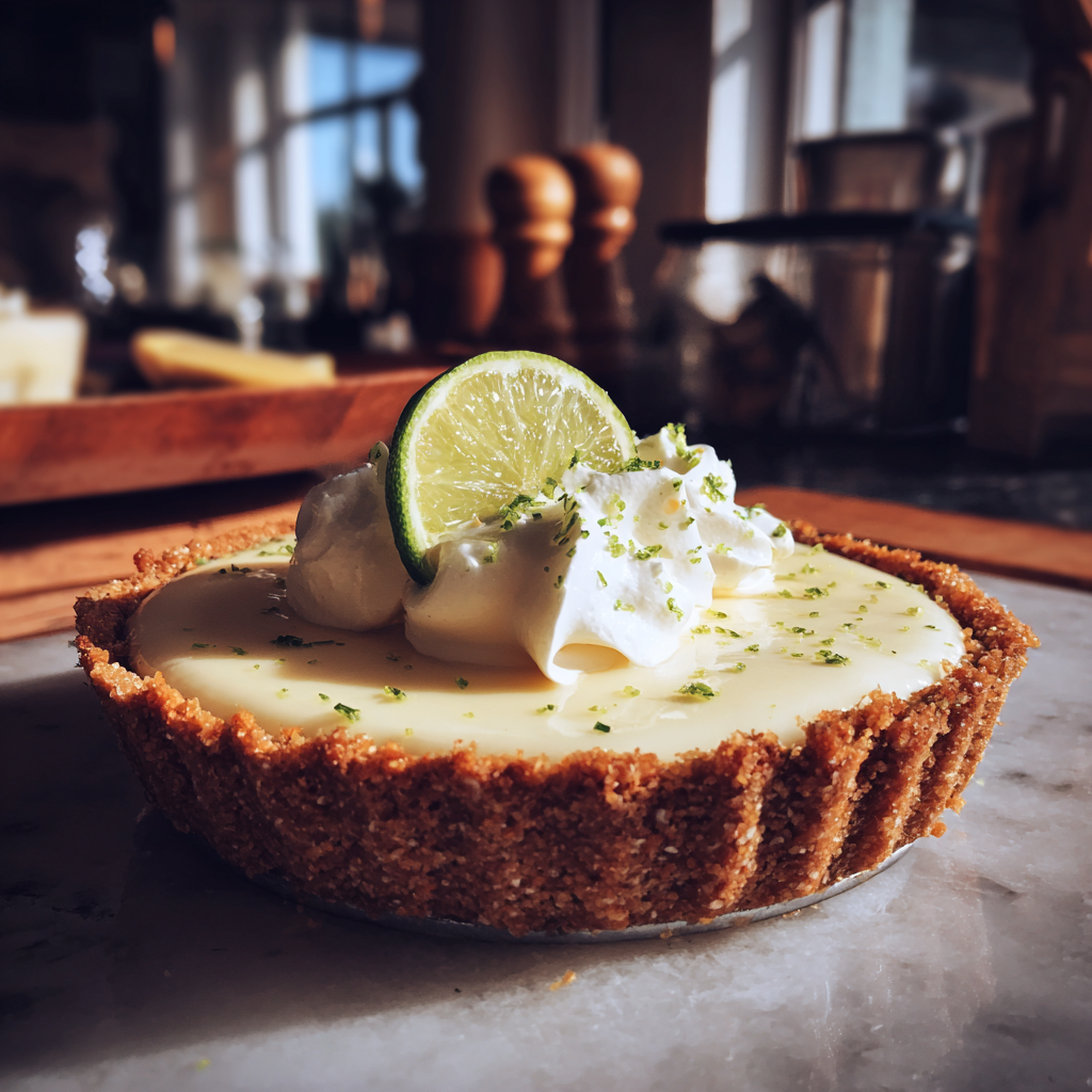 Une tarte sur un comptoir de cuisine | Source : Midjourney