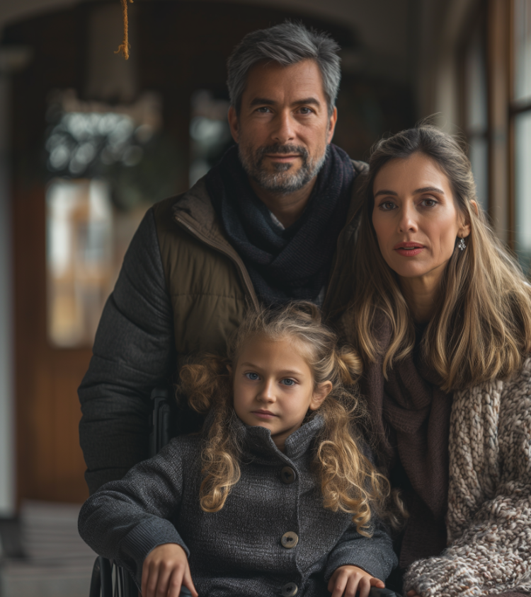 Un couple à l'air sérieux avec leur fille | Source : Midjourney