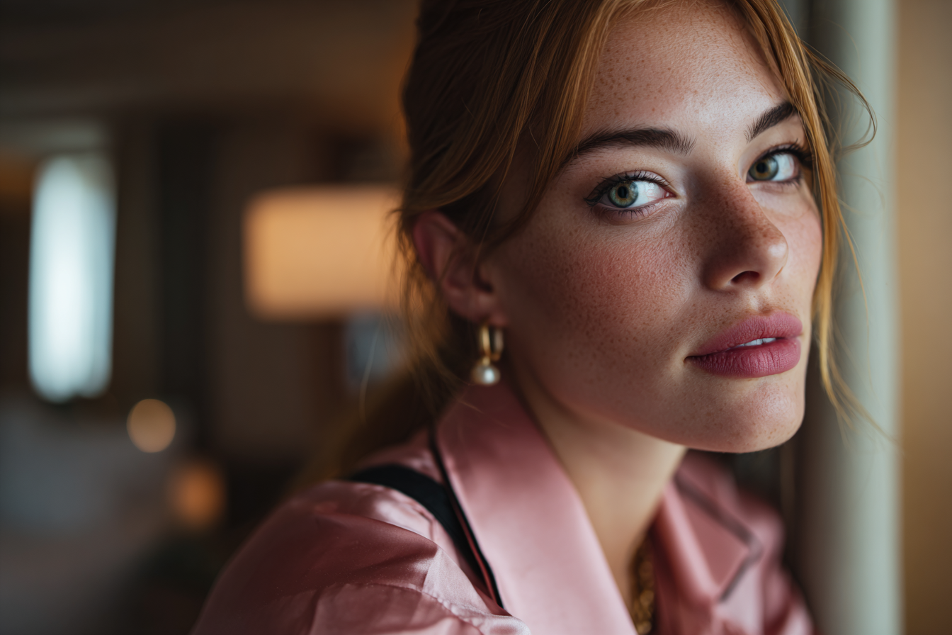 Une femme assise dans une chambre d'hôtel | Source : Midjourney