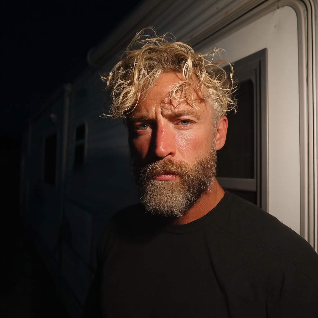 Un homme renfrogné portant un t-shirt noir | Source : Midjourney