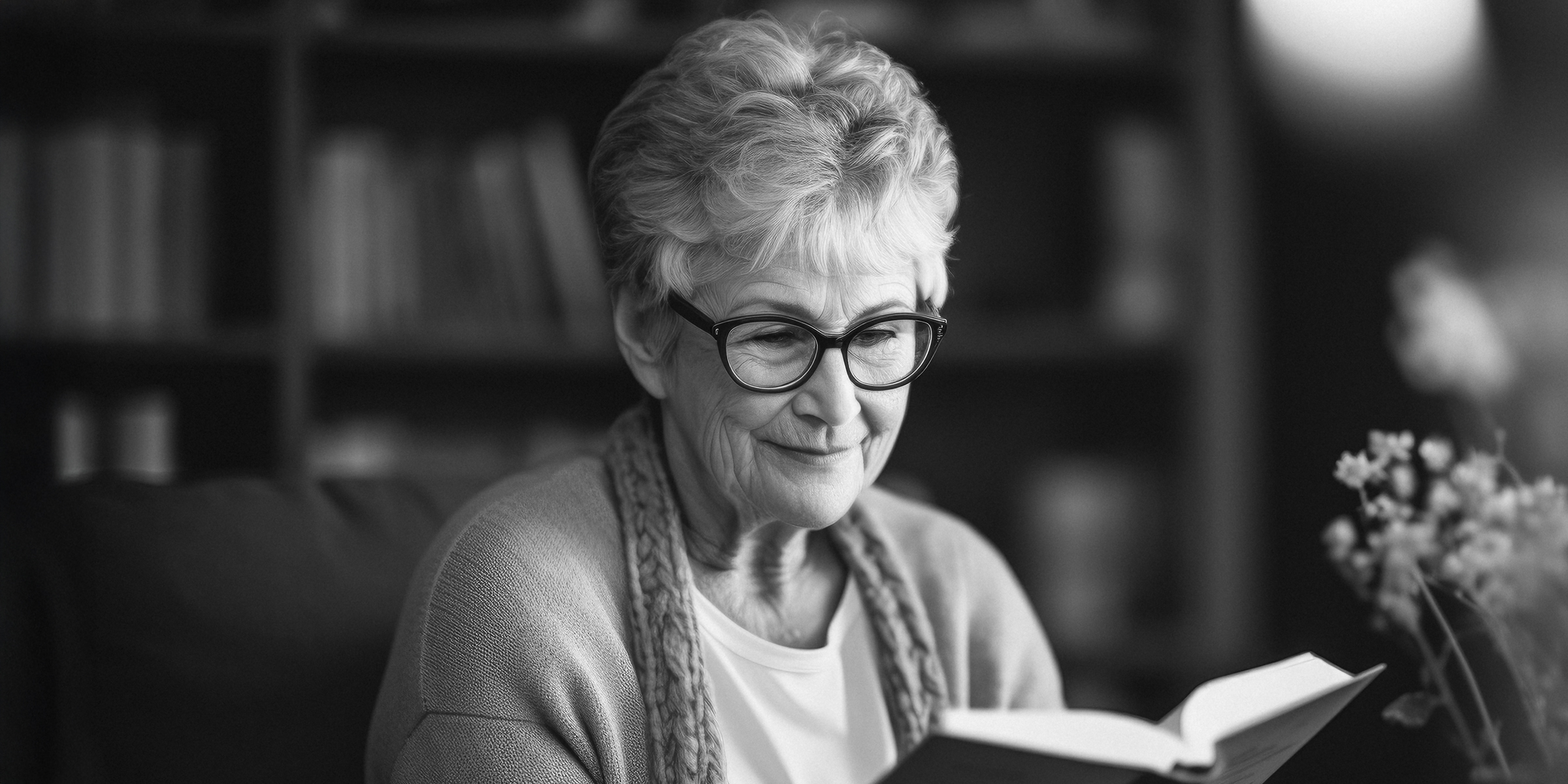 Une femme âgée lisant un livre | Source : Freepik