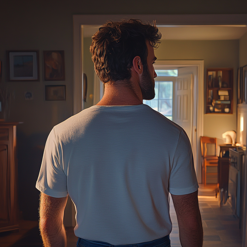 Un homme se dirigeant vers la porte | Source : Midjourney