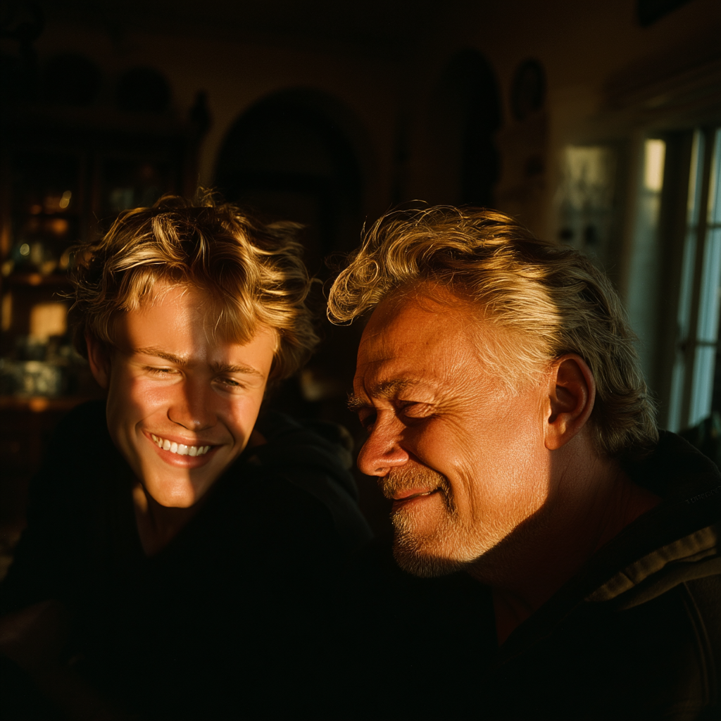 Un père et un fils heureux | Source : Midjourney