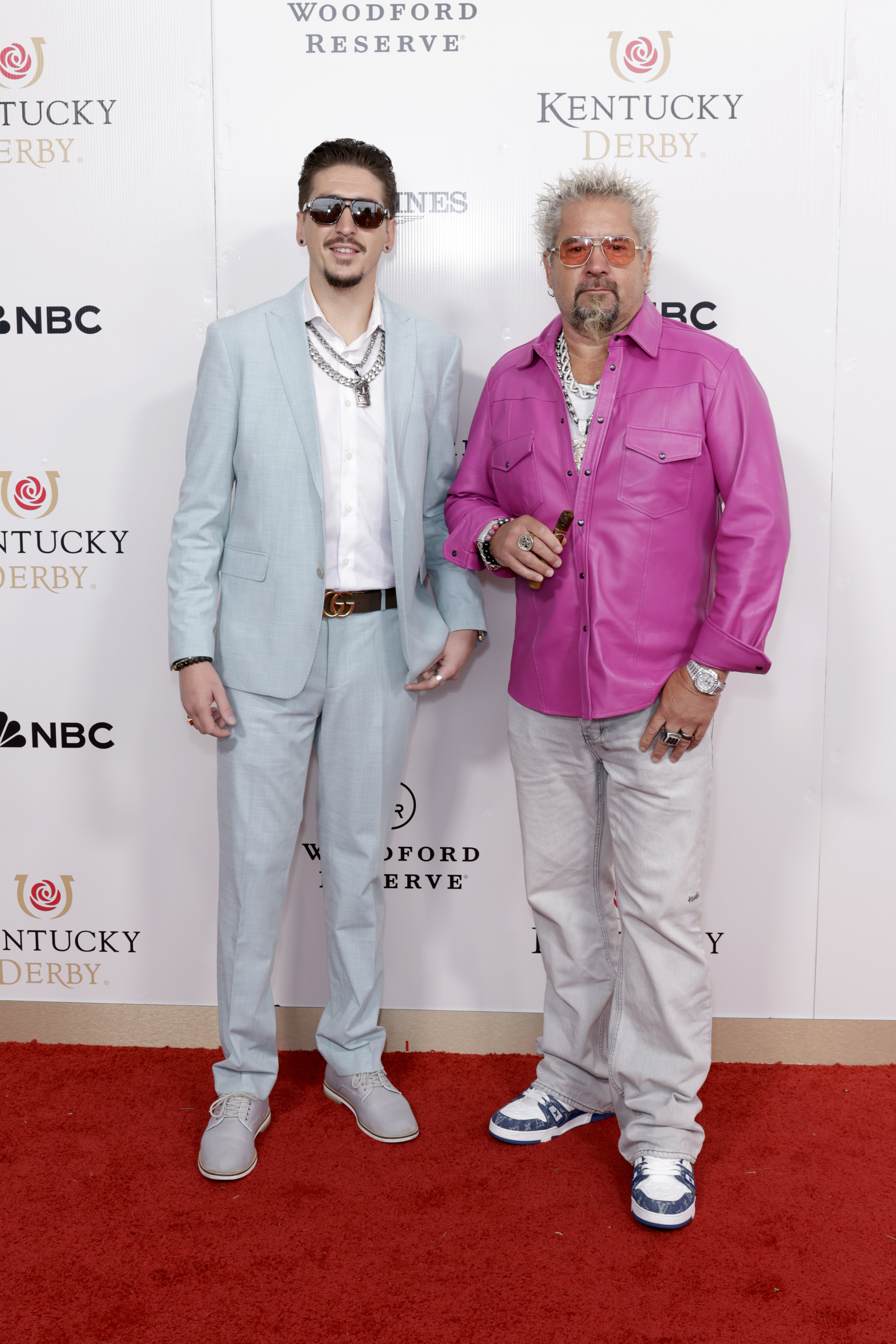 Hunter et Guy Fieri au Kentucky Derby 151 à Churchill Downs, le 3 mai 2025, à Louisville. | Getty Images