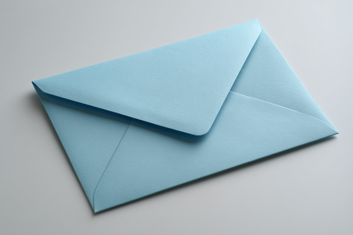 Une enveloppe bleu pâle | Source : Midjourney