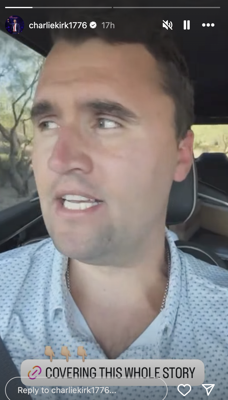 L'un des derniers posts Instagram de Charlie Kirk avant son décès | Source : Instagram/charliekirk1776