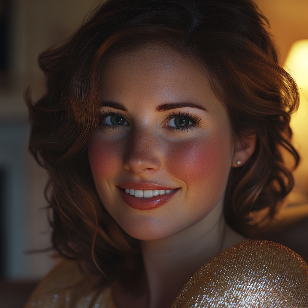 Une femme qui sourit | Source : Midjourney