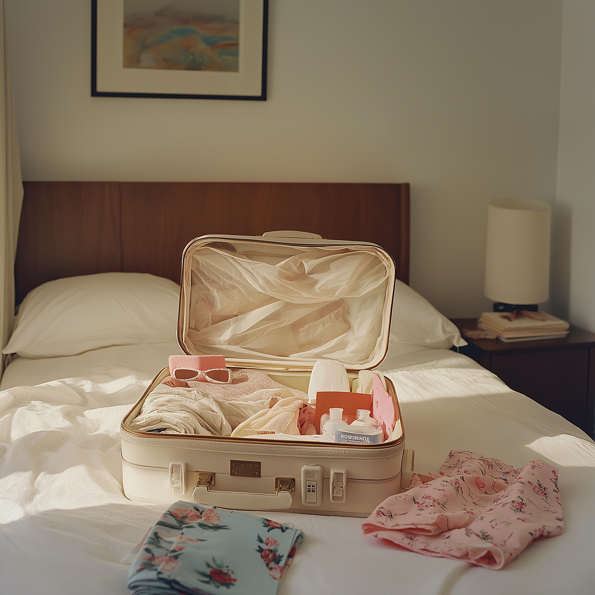 Une valise ouverte sur un lit | Source : Midjourney
