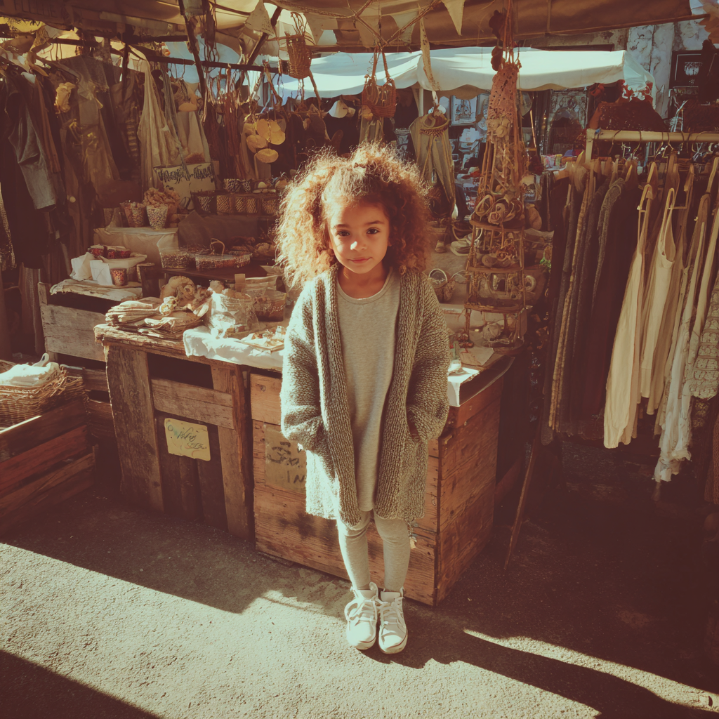 Une petite fille portant un cardigan | Source : Midjourney