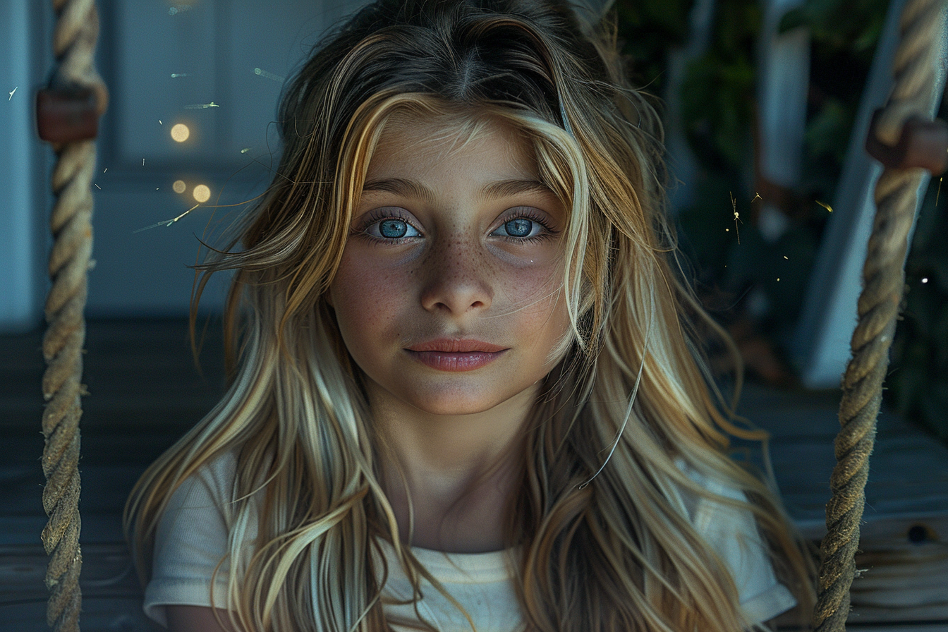 Une petite fille sur une balançoire | Source : Midjourney