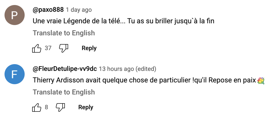 Commentaires d'internautes | Source : Youtube/Quelle époque ! - France Télévisions